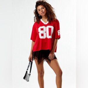 PacSun Red and White Jersey 80 Medium